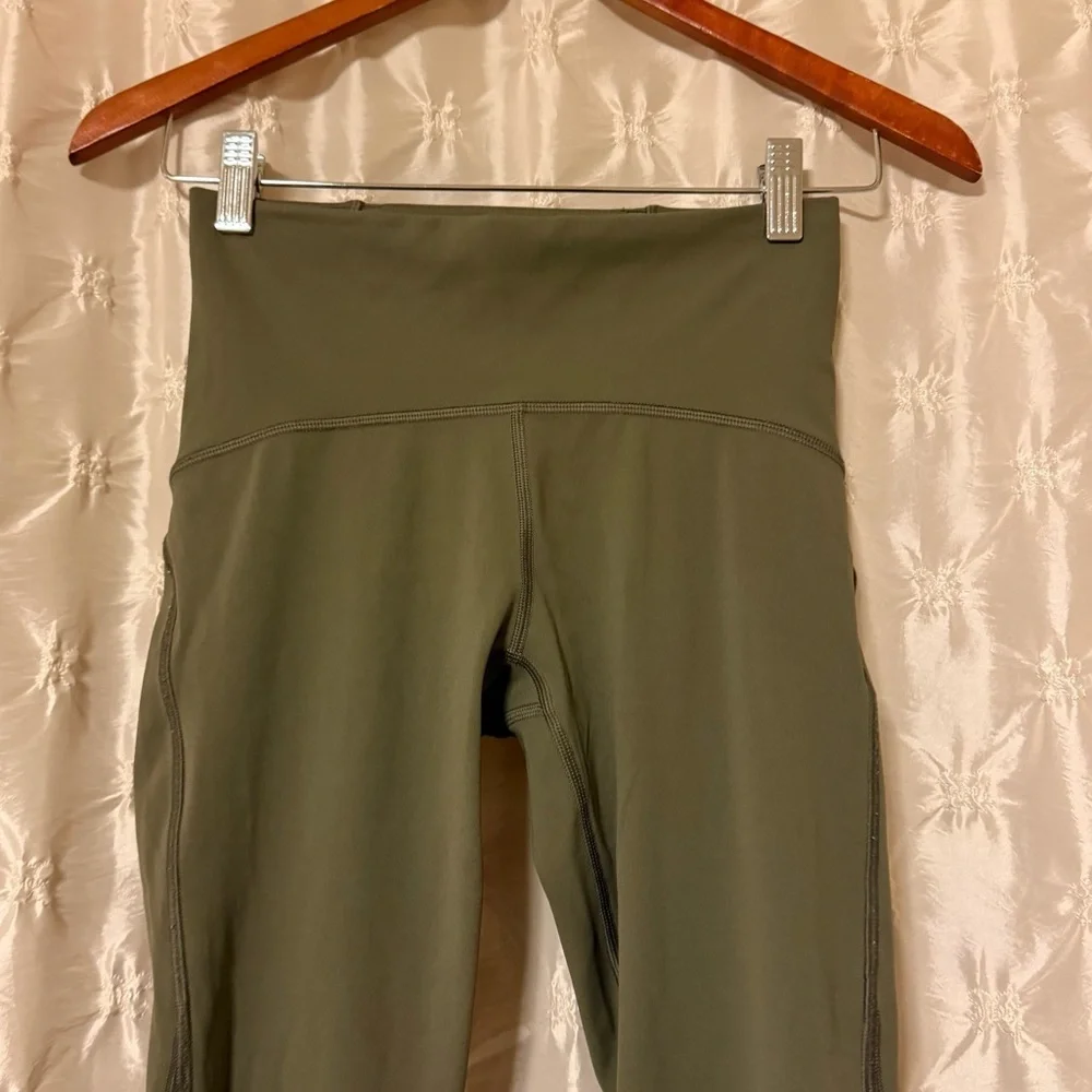 Lululemon Train Times 7/8 Pant Mesh Leggings Sage Green